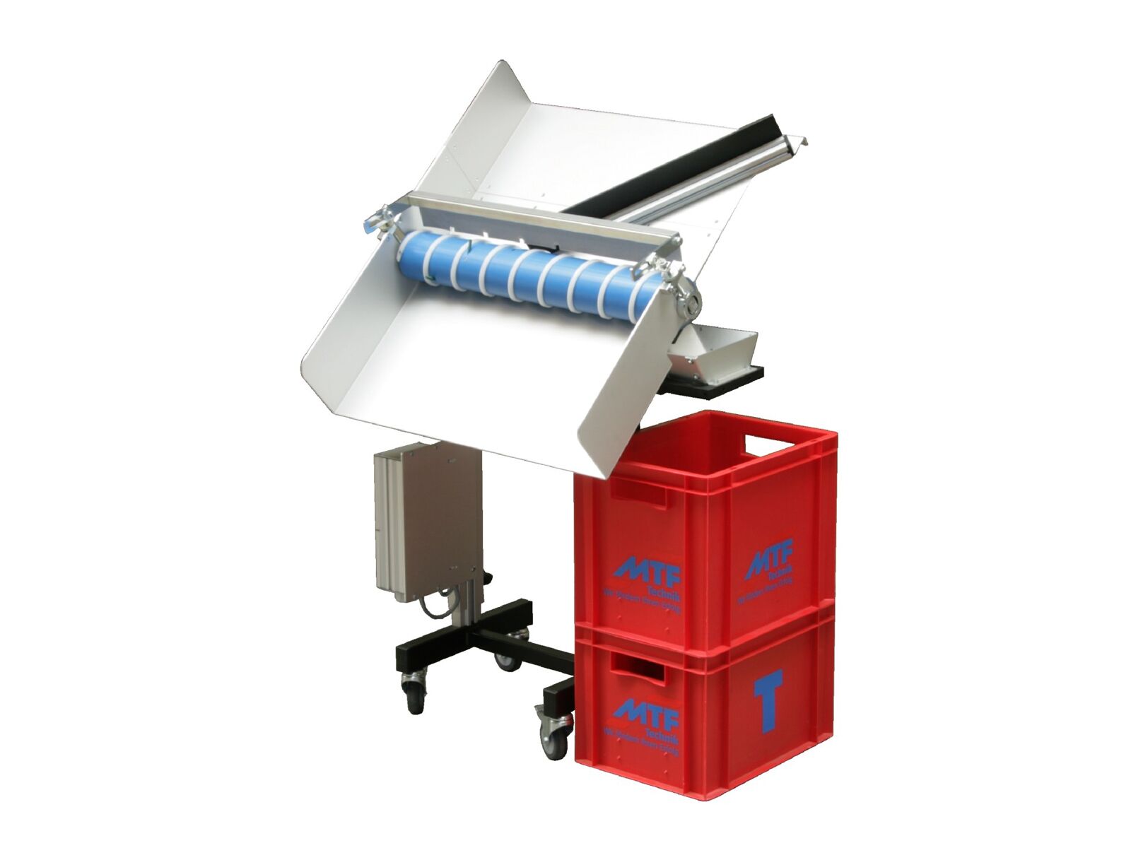 Screw separator in special version with spikes for separating and counting injection moulded parts