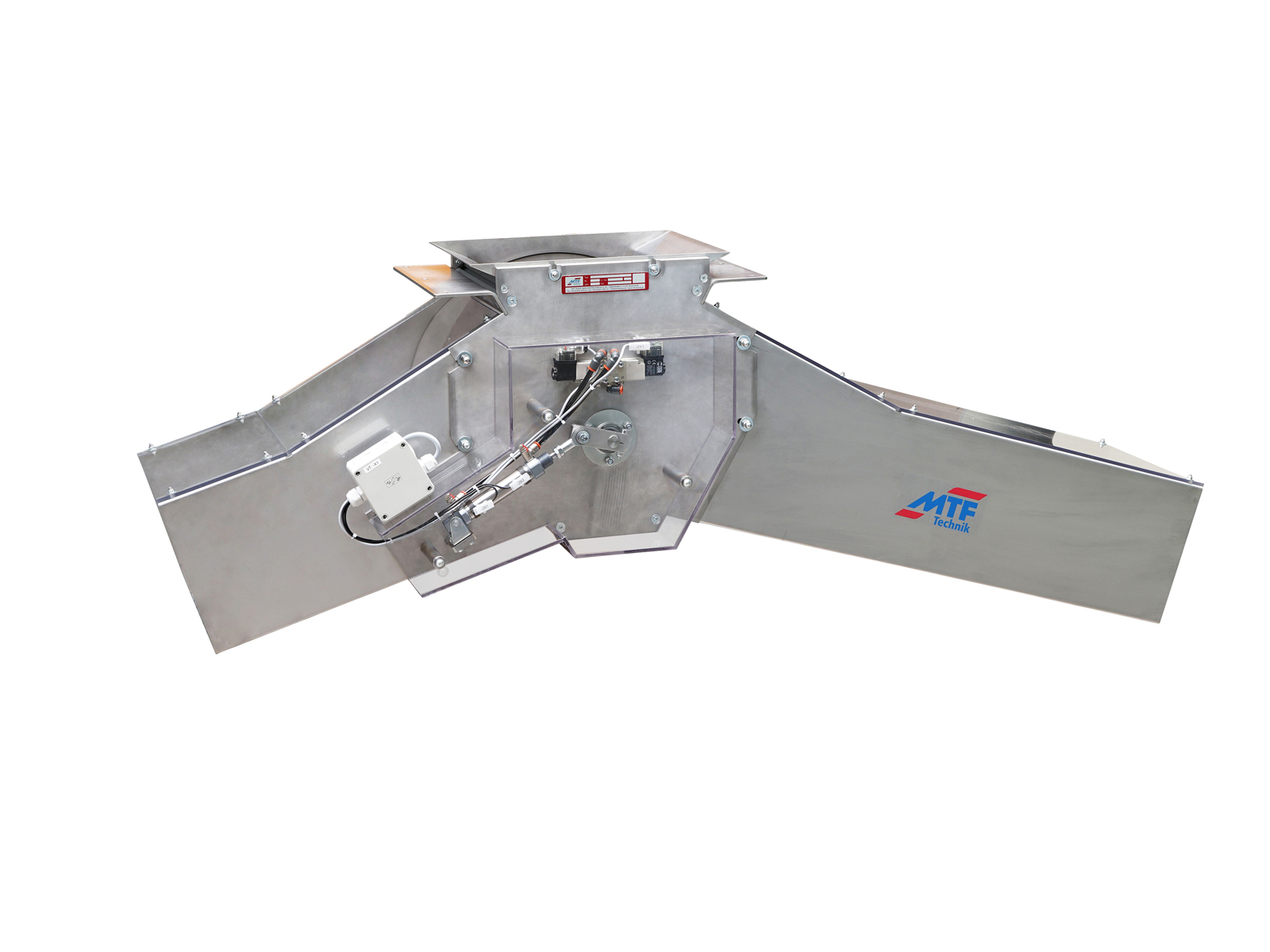 Pneumatic 2-way rotary shaft reject chute AW2 for die-cast parts