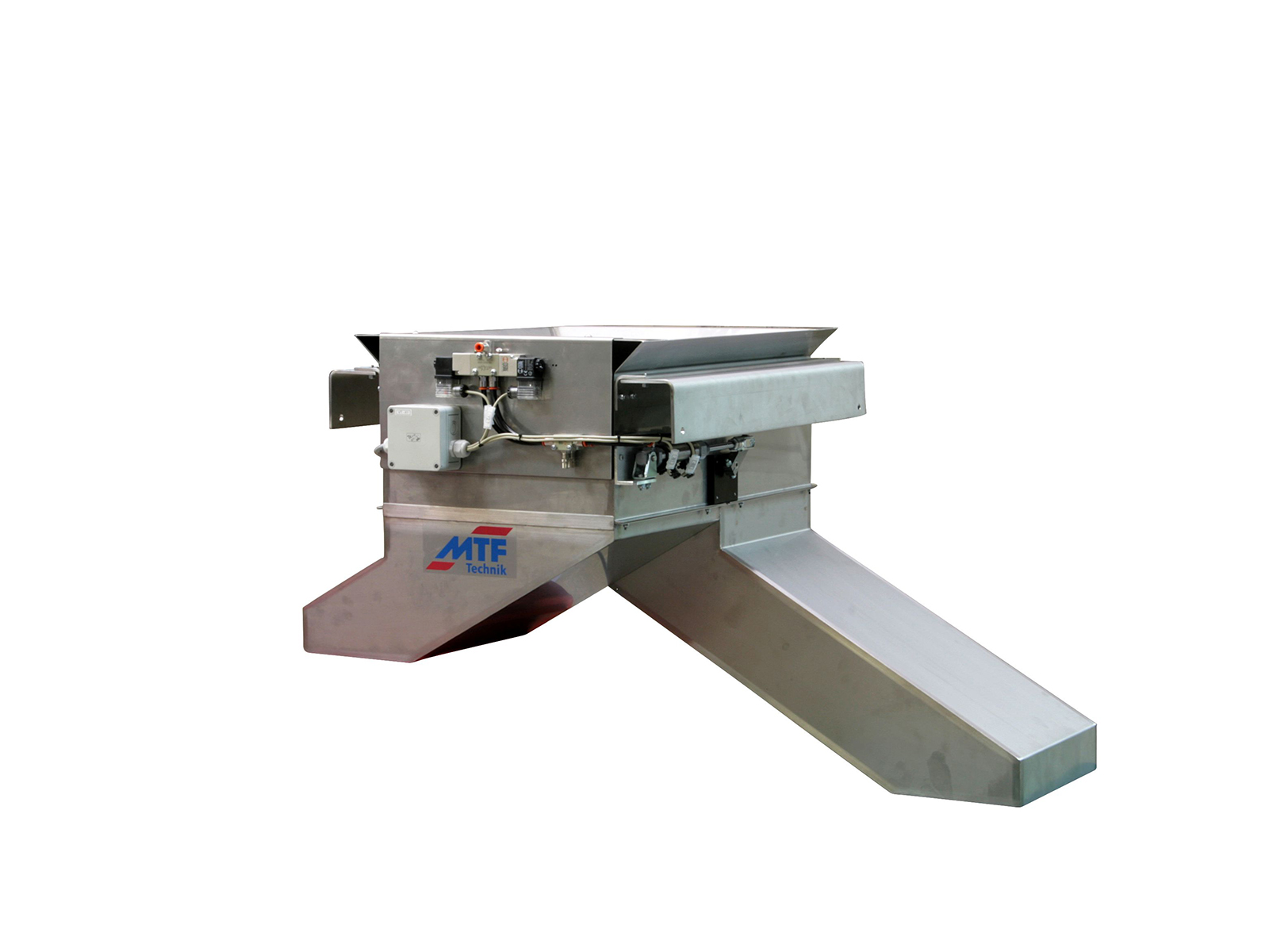 Pneumatic 2-way changeover flap reject chute