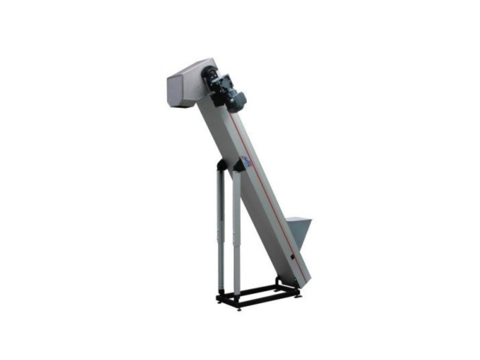 Straight belt conveyor GL-LD 070 with feed hopper and transfer hood