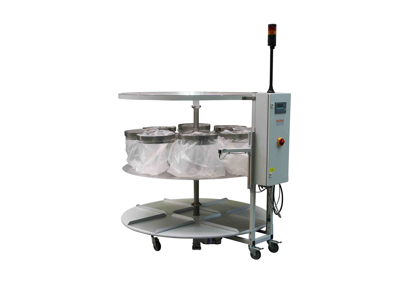 AUA 202 for filling plastic bags with mobile base frame