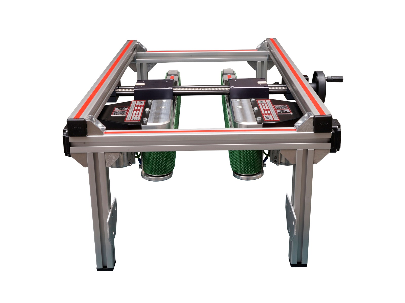 Vertikal angeordnete Kleinförderbänder mit Spindelverstellung