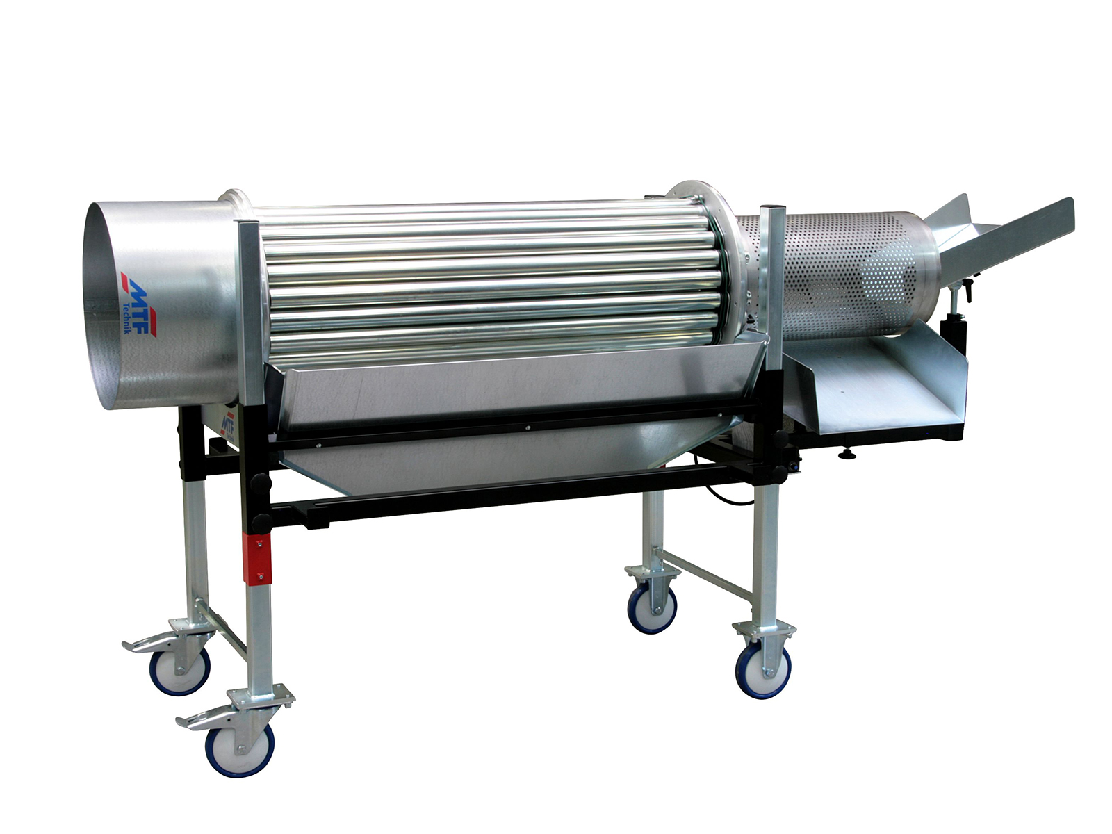 PZ 3512 B separating drum with perforated cage inlet ring and mobile base frame