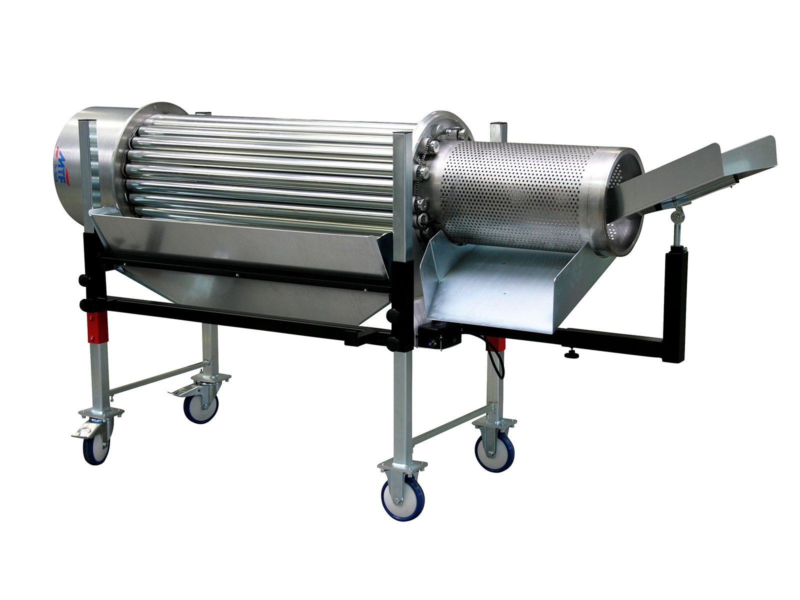 PZ 3512 B separating drum with perforated cage inlet ring and mobile base frame