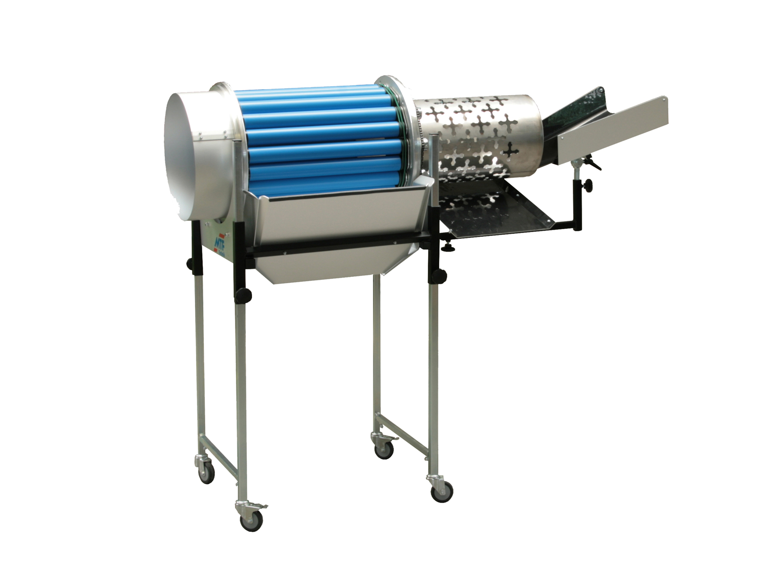 PZ 255 B separating drum with perforated cage inlet ring and mobile base frame