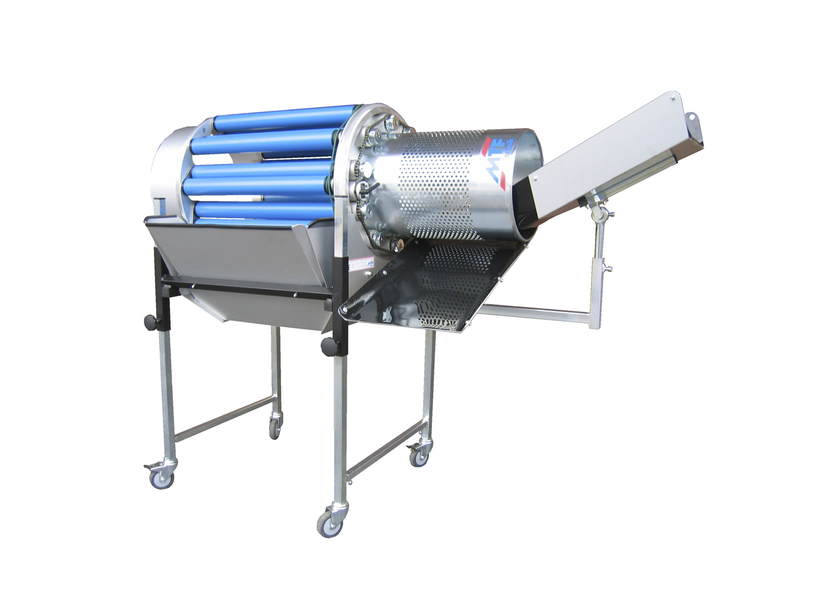 PZ 255 B separating drum with perforated cage inlet ring and mobile base frame